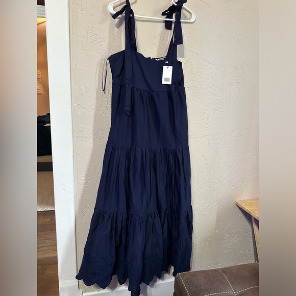 NWT Size Medium Jason Wu Navy Blue Dress- Maxi, Straps Tie - Picture 1 of 7